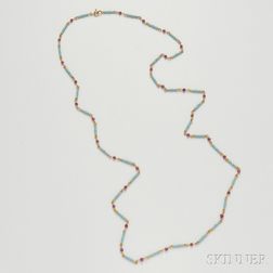 18kt Gold and Enamel Chain